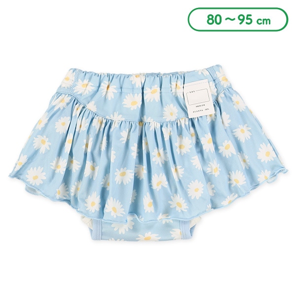 インナーパンツ一体型水遊び用ベビーパンツ（スカート付きパンツタイプ・花柄）