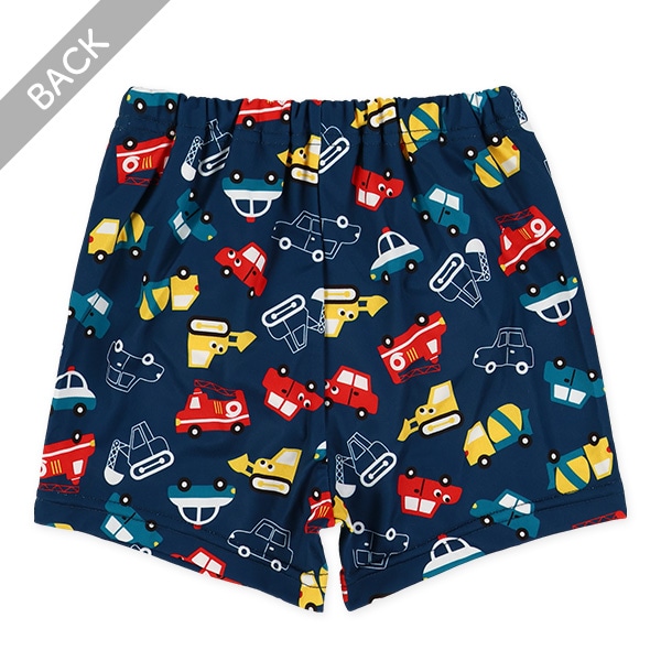 インナーパンツ一体型水遊び用ベビーパンツ（トランクスタイプ・はたらくくるま）