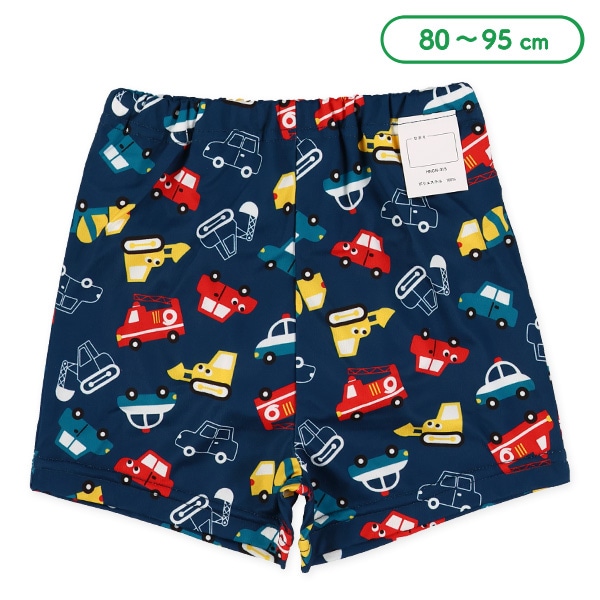 インナーパンツ一体型水遊び用ベビーパンツ（トランクスタイプ・はたらくくるま）