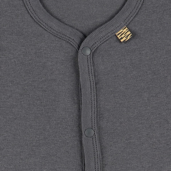 3枚組フライス半袖前開きロンパース肌着（トラ）