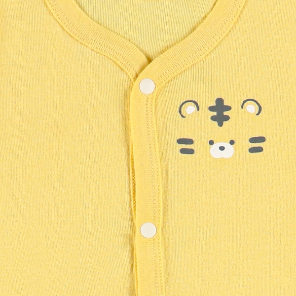 3枚組フライス半袖前開きロンパース肌着（トラ）