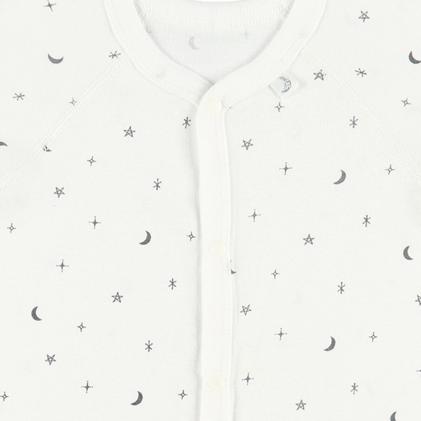 2枚組フライス半袖前開きロンパース肌着（星月・ぞう）