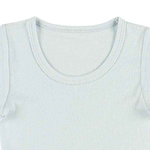 DRYWRAP）4枚組半袖シャツ肌着（サックス・ミント無地）