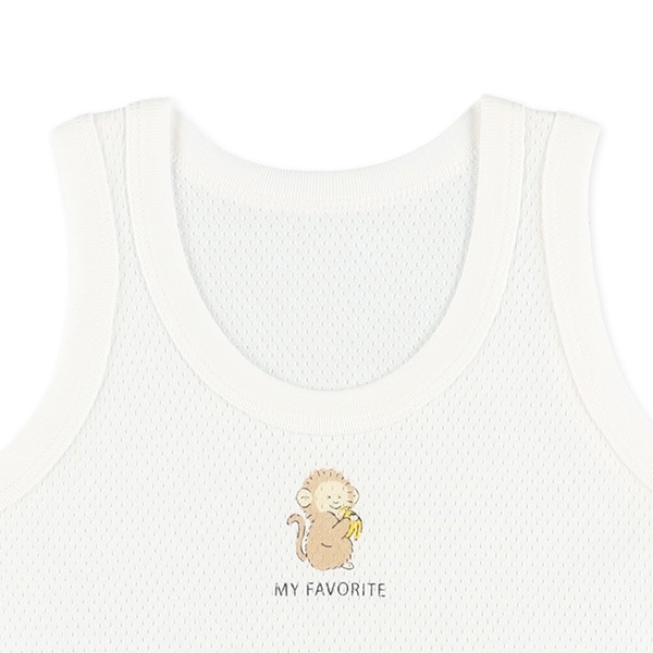 3枚組メッシュランニング肌着（おさる・バナナ）