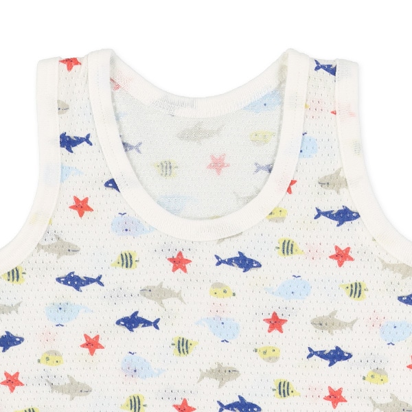 3枚組メッシュランニング肌着（海の生き物・クジラ）