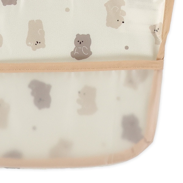 4枚組丈短め袖なし食事用エプロン（アニマル）