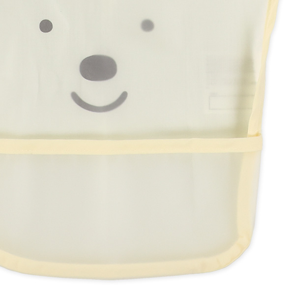 3枚組袖なし食事用エプロン（くまフェイス）