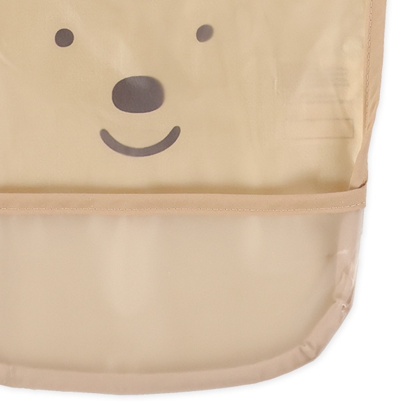 3枚組袖なし食事用エプロン（くまフェイス）