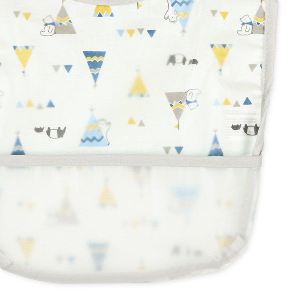 3枚組袖なし食事用エプロン（ボーダー・テント・くま）