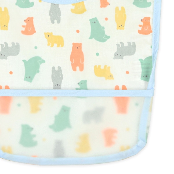 3枚組袖なし食事用エプロン（ボーダー・テント・くま）