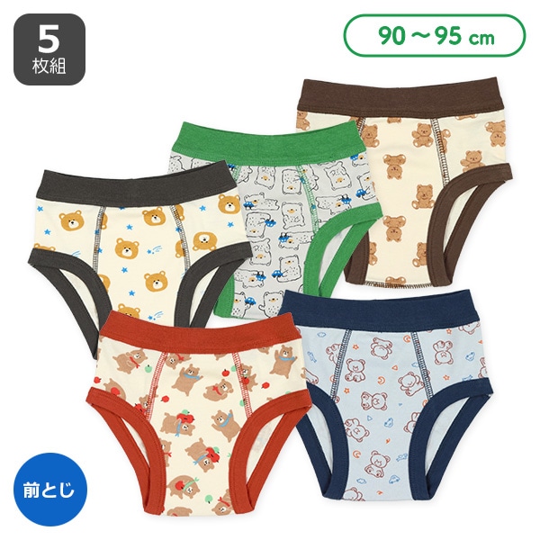 5枚組前とじブリーフ（くまだらけ）