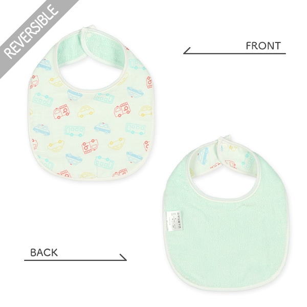 3枚組リバーシブルスタイ（くるま・星）