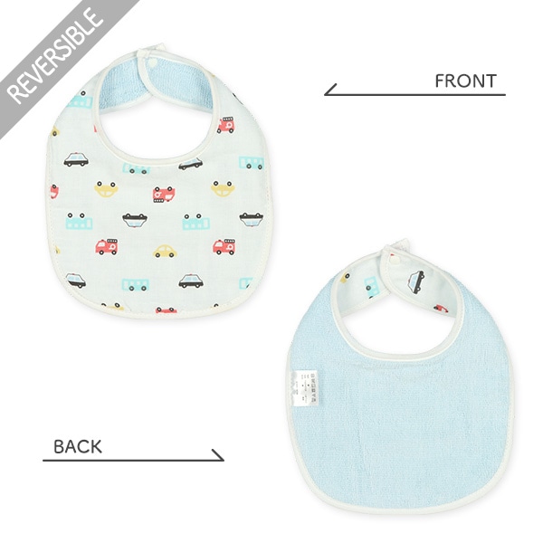 3枚組リバーシブルスタイ（くるま・星）