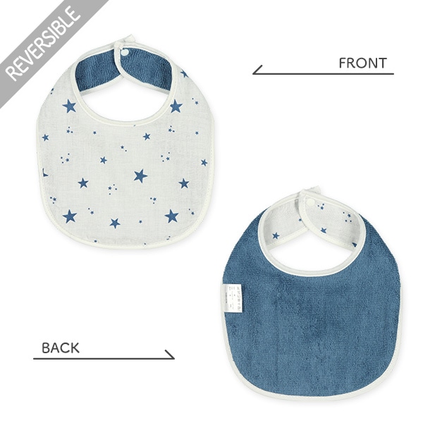 3枚組リバーシブルスタイ（くるま・星）