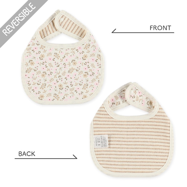 3枚組リバーシブルスタイ（花柄・ドット・チェリー）