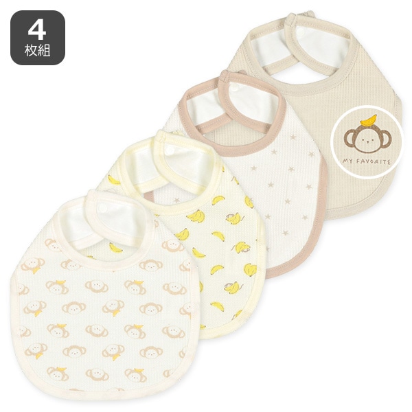 4枚組ワッフルスタイ（おさる・バナナ）