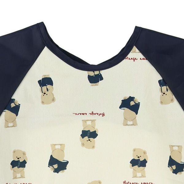 長袖食事用エプロン（くまお着替え）