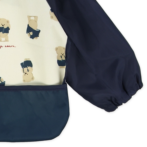 長袖食事用エプロン（くまお着替え）