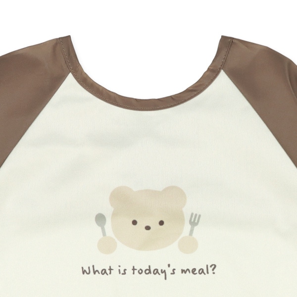 2枚組長袖食事用エプロン（くま）