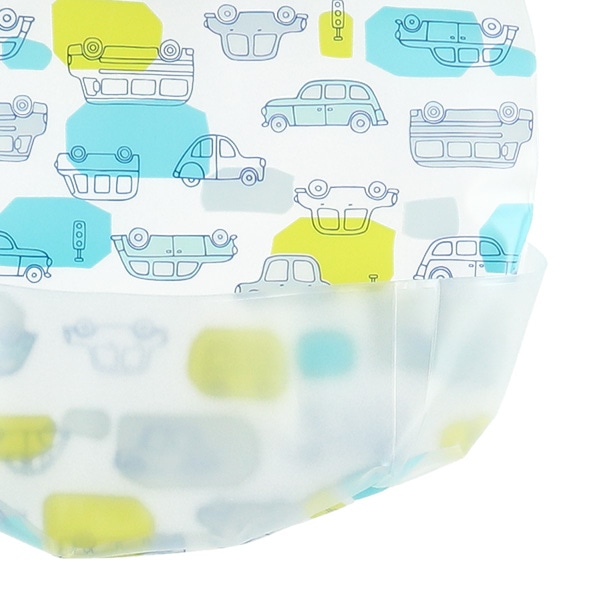 3枚組袖なし食事用エプロン（のりもの）