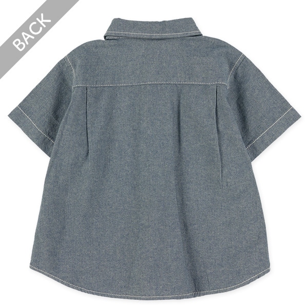 シャンブレー半袖シャツ