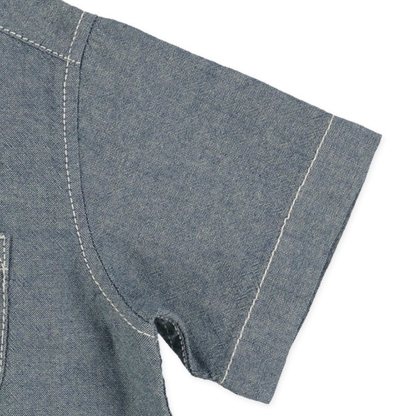 シャンブレー半袖シャツ