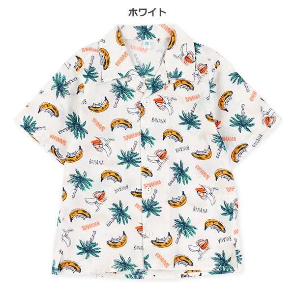 ボタニカル柄半袖シャツ