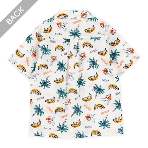 ボタニカル柄半袖シャツ