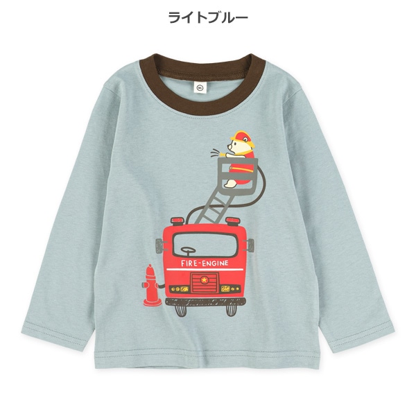 くま消防車長袖Tシャツ