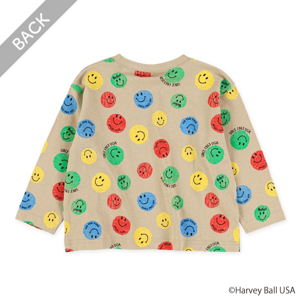 スマイリー総柄長袖Tシャツ