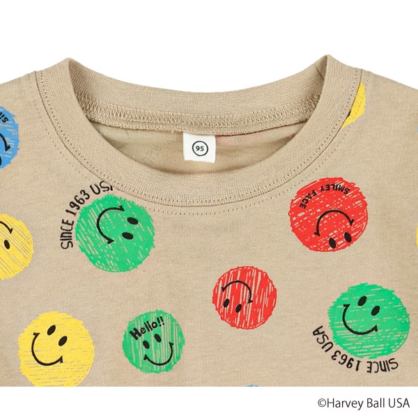 スマイリー総柄長袖Tシャツ