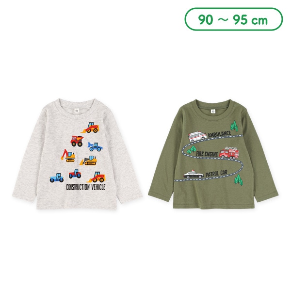 はたらくくるま集合長袖Tシャツ
