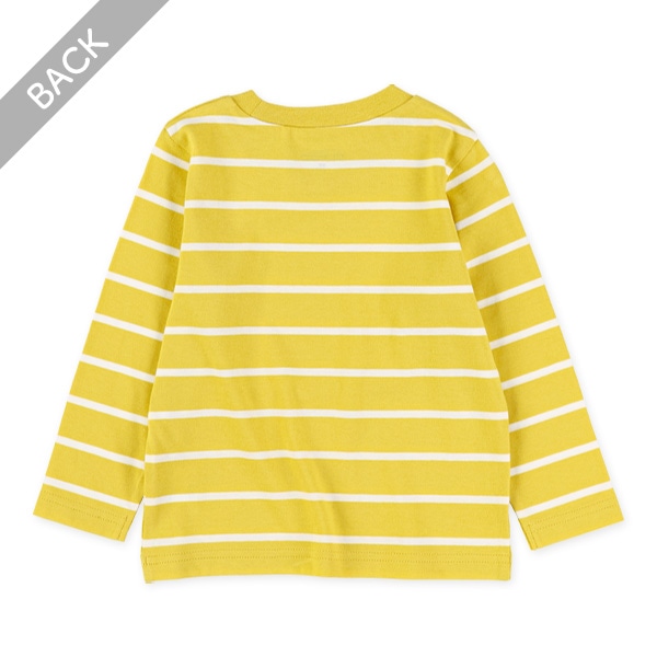 先染めシングルボーダー長袖Tシャツ