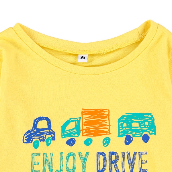 くるまクレヨンプリント長袖Tシャツ