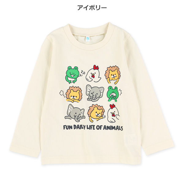 アニマルフェイス長袖Tシャツ