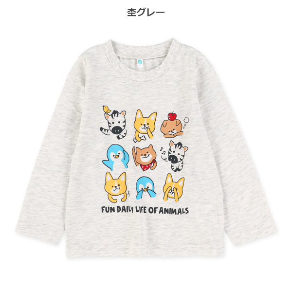 アニマルフェイス長袖Tシャツ