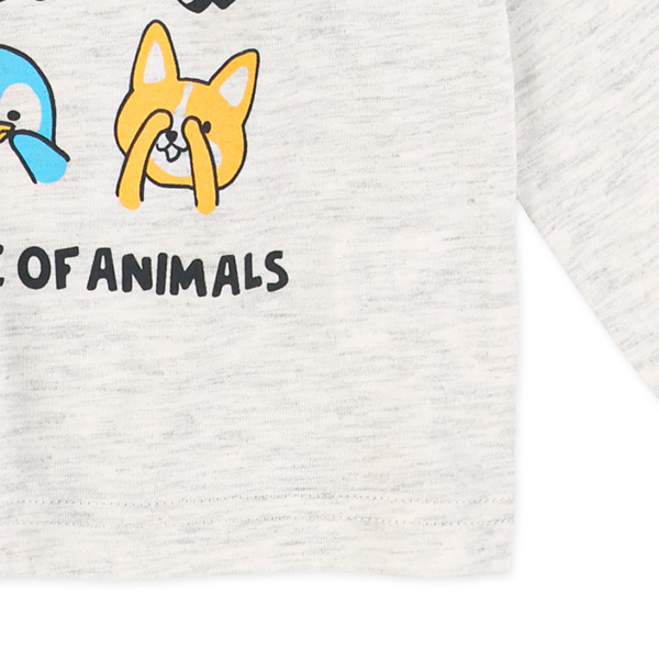 アニマルフェイス長袖Tシャツ