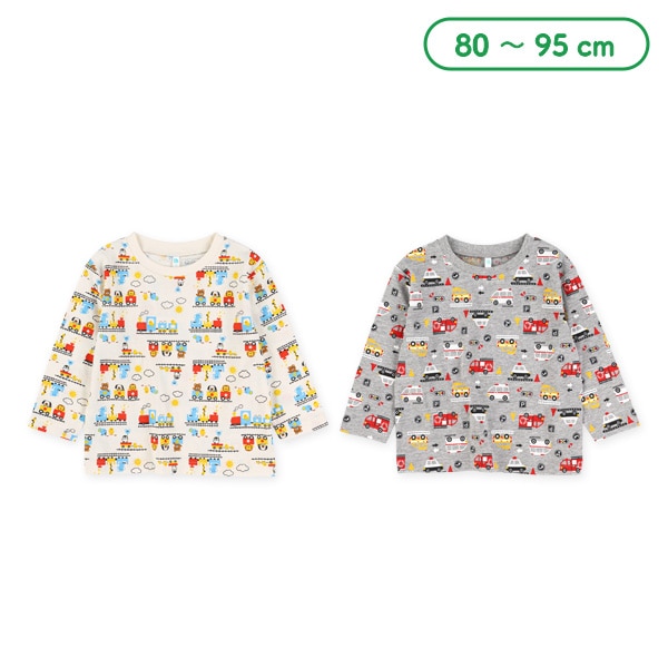 のりもの総柄長袖Tシャツ
