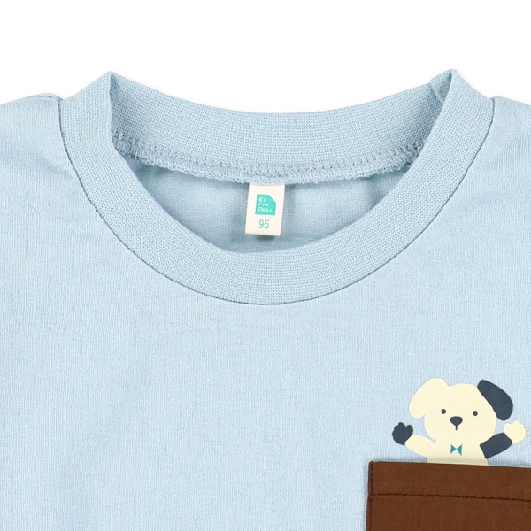 ポケット付きアニマルプリント長袖Tシャツ