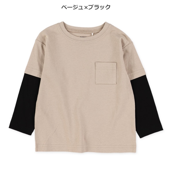 袖レイヤード風長袖Tシャツ