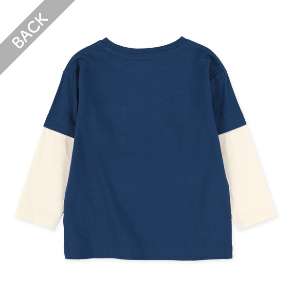 袖レイヤード風長袖Tシャツ