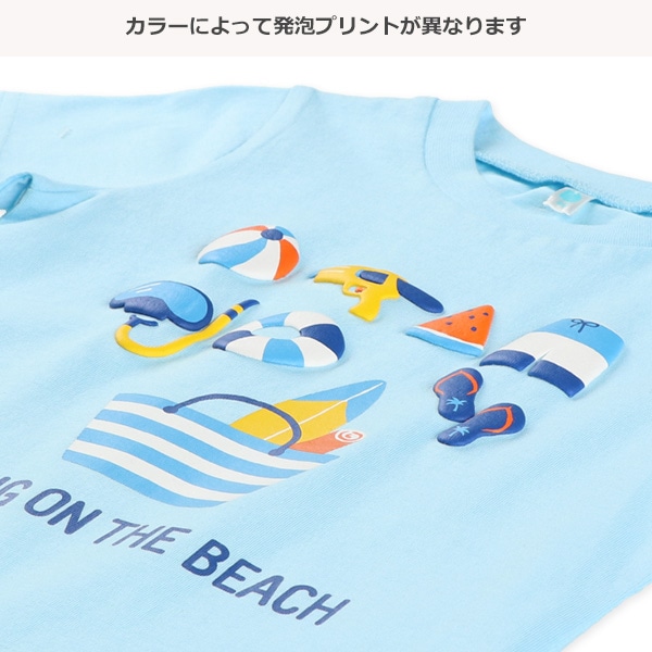 どうぶつ・くるま・うみ発泡プリント半袖Tシャツ