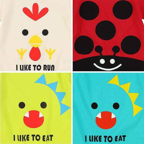 カラフルビックフェイス半袖Tシャツ