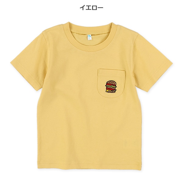 ポケット刺繍プリント半袖Tシャツ