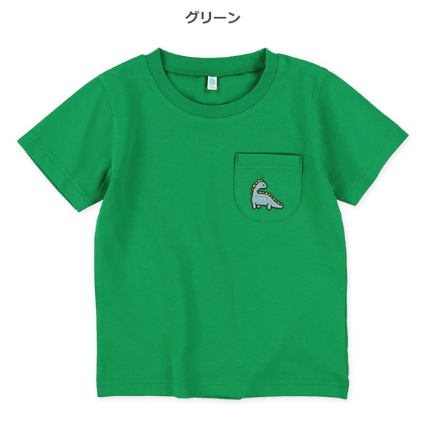 ポケット刺繍プリント半袖Tシャツ