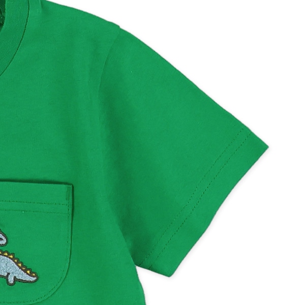 ポケット刺繍プリント半袖Tシャツ