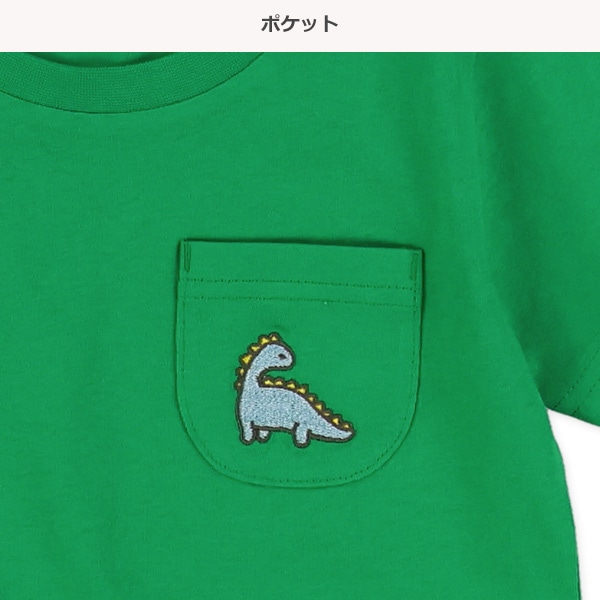 ポケット刺繍プリント半袖Tシャツ