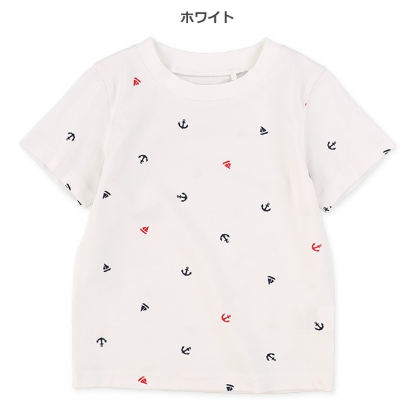 マリン柄プリント半袖Tシャツ