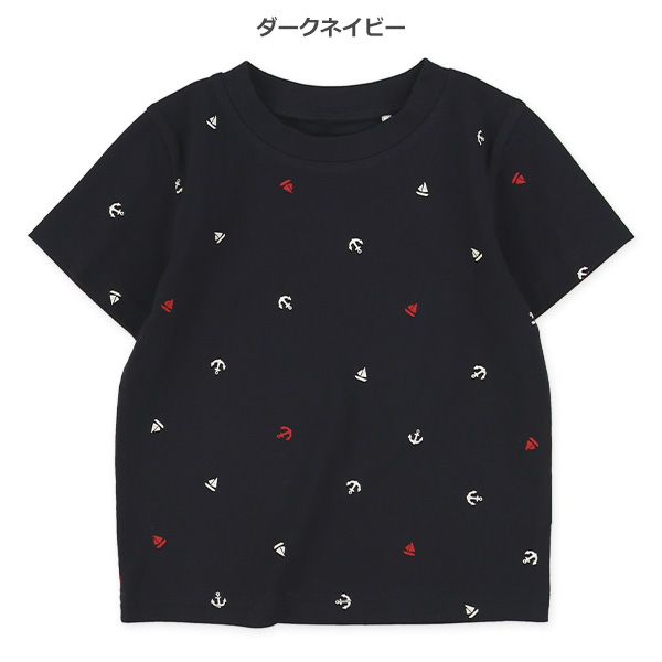 マリン柄プリント半袖Tシャツ