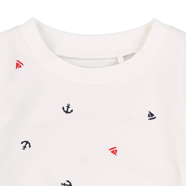 マリン柄プリント半袖Tシャツ